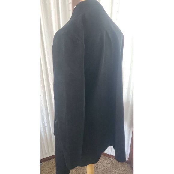 O27 Radzoli unique black faux suede zip-up poncho with asymmetric sharkbite hem - Picture 8 of 15